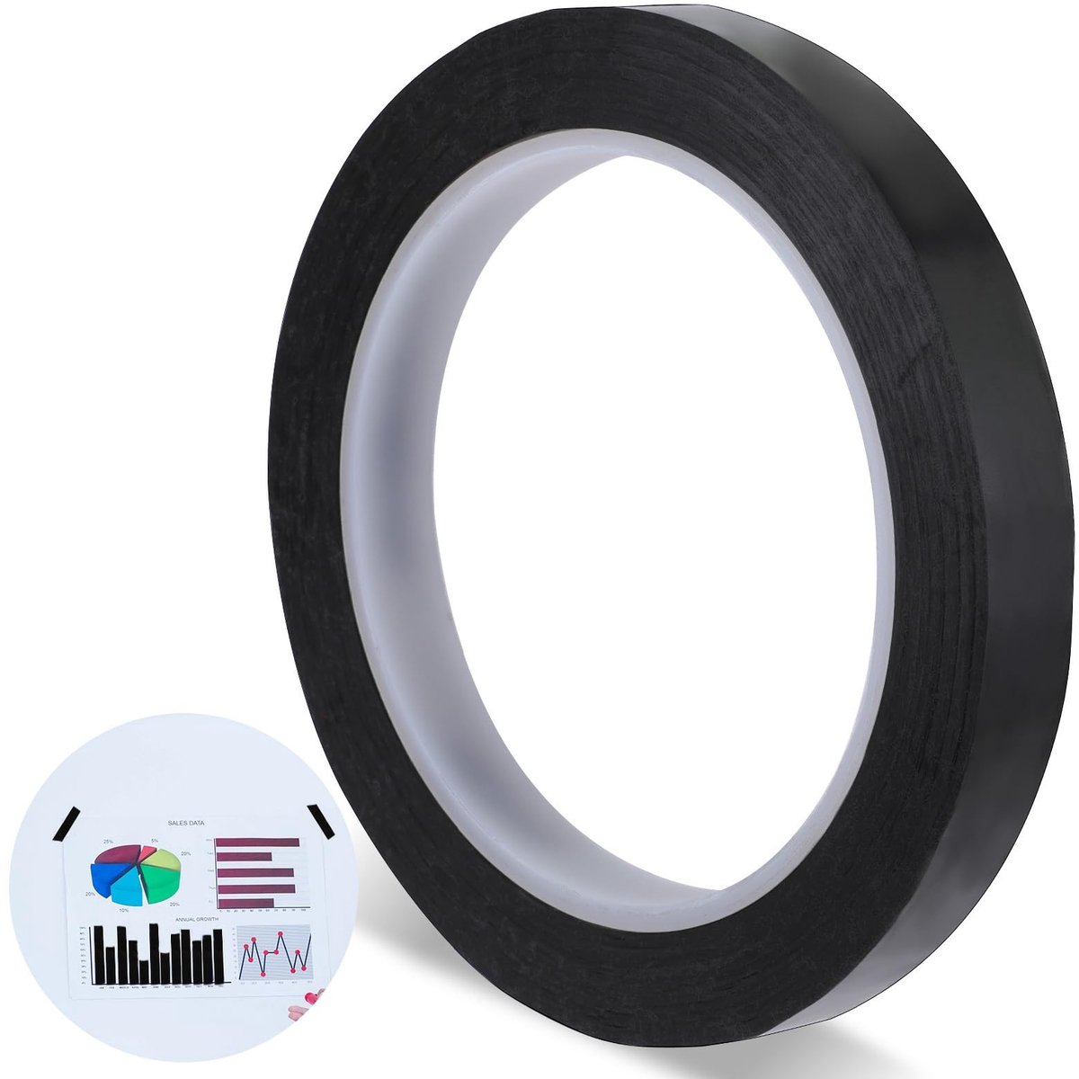 NTHProducts - Whiteboard Tape - Creatief Gebruik - 66 Meter - Zwarte Adhesive Tape - Ideaal voor Markeringen en Organisatie - Geschikt voor Plastic en ...