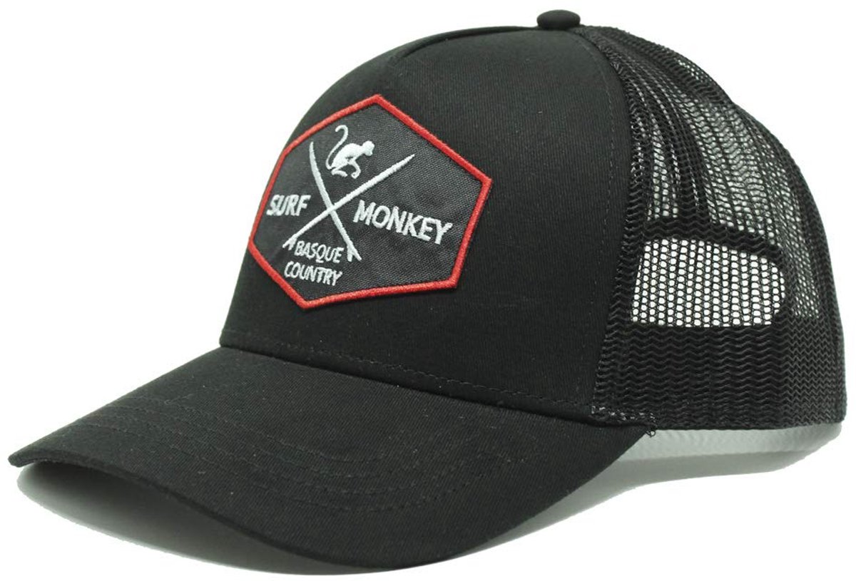Surf Monkey - Trucker Cap - 5 Panel - One Size - Snapback - Zwart