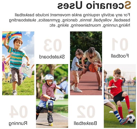 Professionele Enkelbandages voor Kinderen - 2 Paar Ademend en Elastisch - Geschikt voor 5-10 Jaar - Unisex in Roze, Ondersteuning en Comfort — afbeelding 3