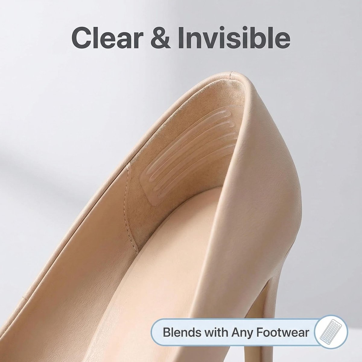Allecto - Doorzichtige Silicone Hielbeschermers - Antislip Tape - Zelfklevend - Voorkom Blaren - Voor Hakken en Platte Schoenen - 24 Stuks
