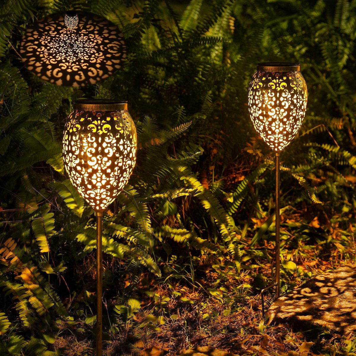 NTHProducts - Solar Lights - Buitenverlichting - Vintage Decoratie - IP65 Waterdicht - LED Tuinverlichting - Geschikt voor Tuin en Patio