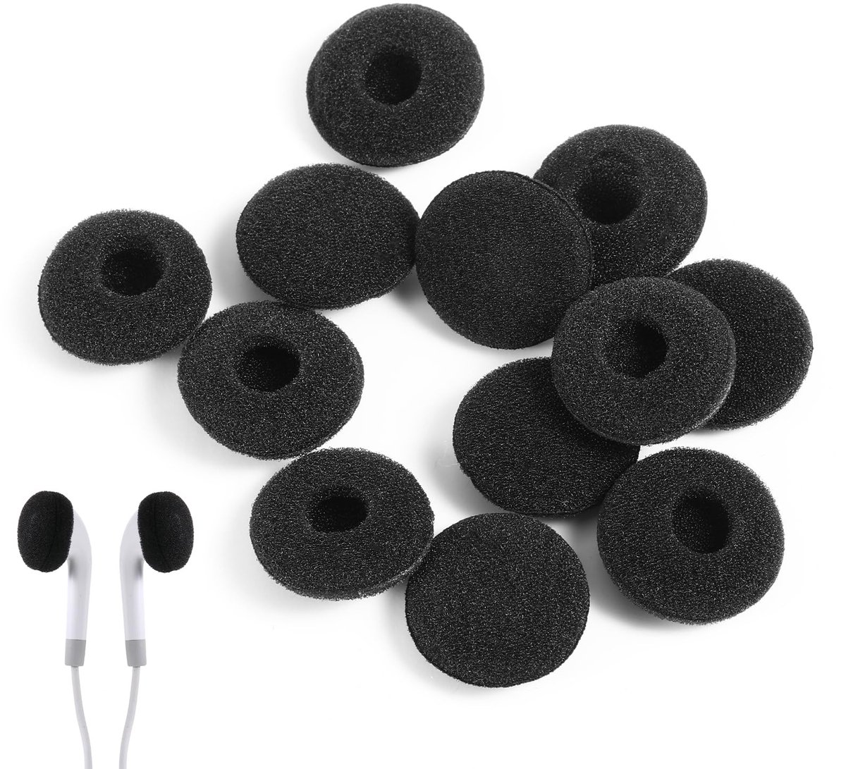 NTHProducts - Foam Ear Pads - Vervangende Oorkussens - Comfortabel voor Lange Luistersessies - Zwart - Geschikt voor Hoofdtelefoons - 12 Stuks