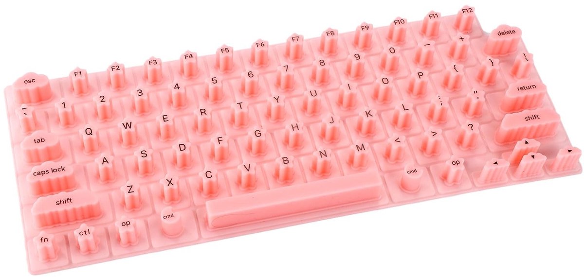 NTHProducts - Keyboard Cover - Silicone Toetsenbordbeschermer - Pink - Sterrenontwerp - Waterdicht - Geschikt voor MacBook - 28 x 11.5 cm