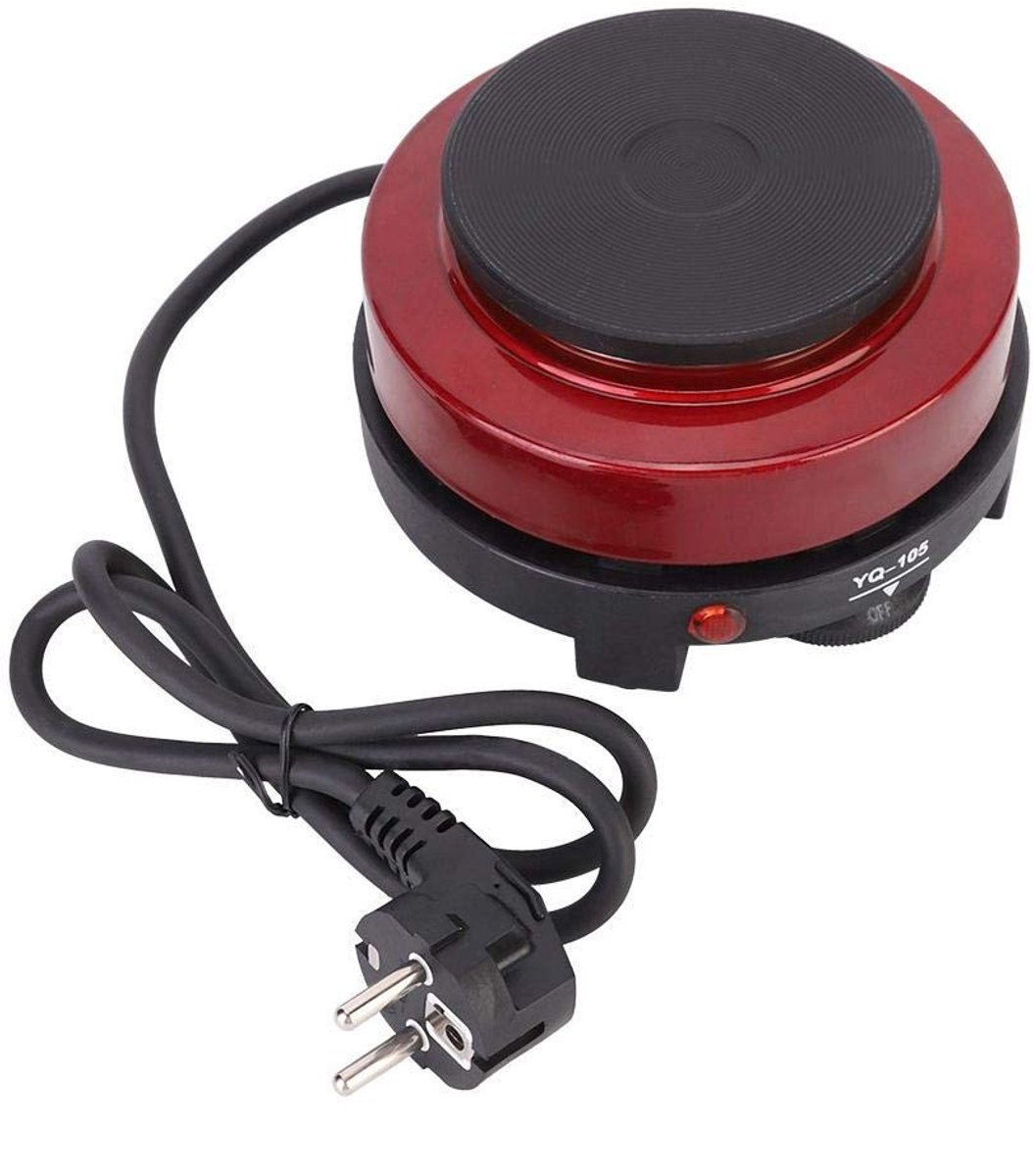 Shopcentral - Mini Electric Stove - Portable Kookplaat - Geschikt voor Koffie en Thee - Rood - Multifunctionele Hob - Ideaal voor Soep en Porridge