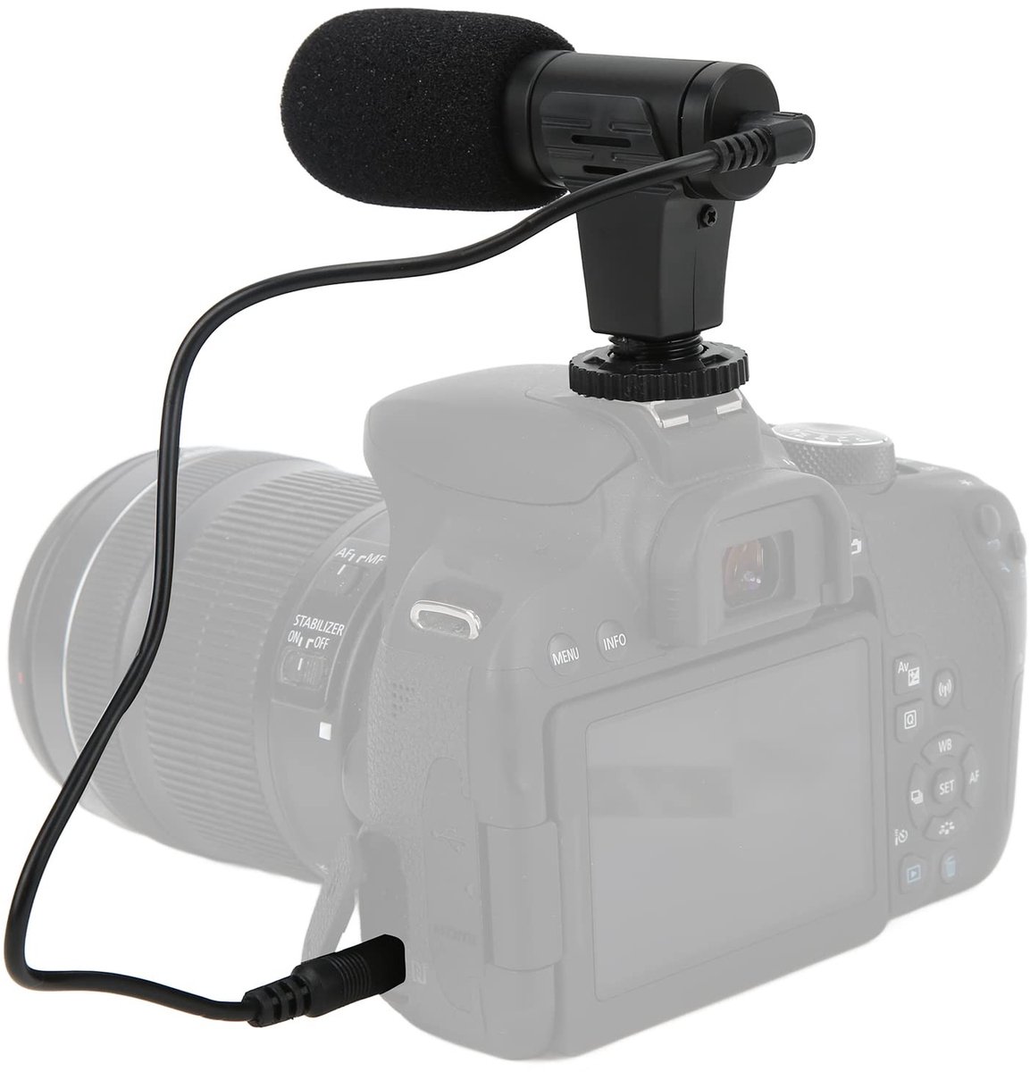Allecto - On-cameramicrofoon - Videomicrofoon - Ideaal voor Vloggen - Compact formaat - Ruisonderdrukkingsmicrofoon - Geschikt voor camera's en cam...