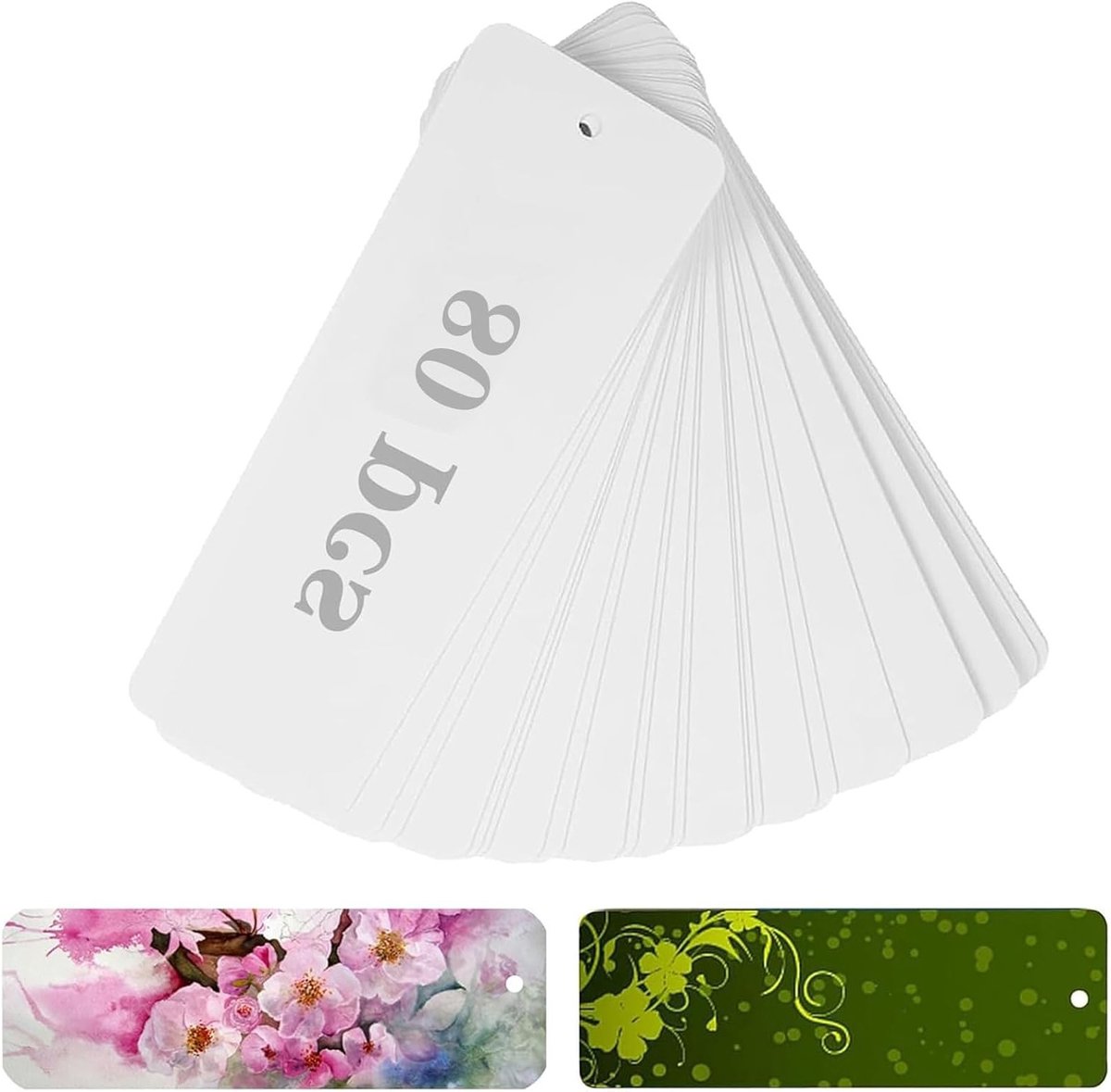 Lege Witte Papieren Boekenleggers - 80 Stuks van 300g Katoen Waterverf Papier voor Kunstenaars en Studenten - Ideaal voor Acryl, Krijt en Kleurpotloden