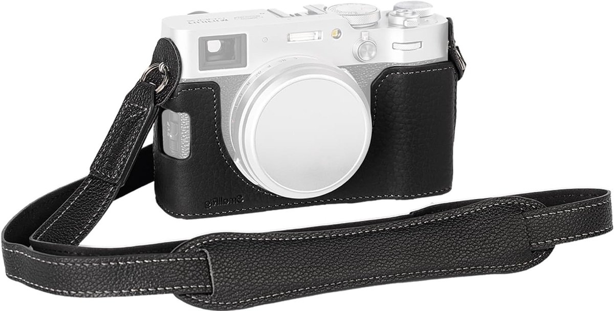Halfleren Camera Case Set met Schouderriem voor FUJIFILM X100VI - Retro Stijl, Aluminium Frame, Bescherming en Stijl voor Fotografie