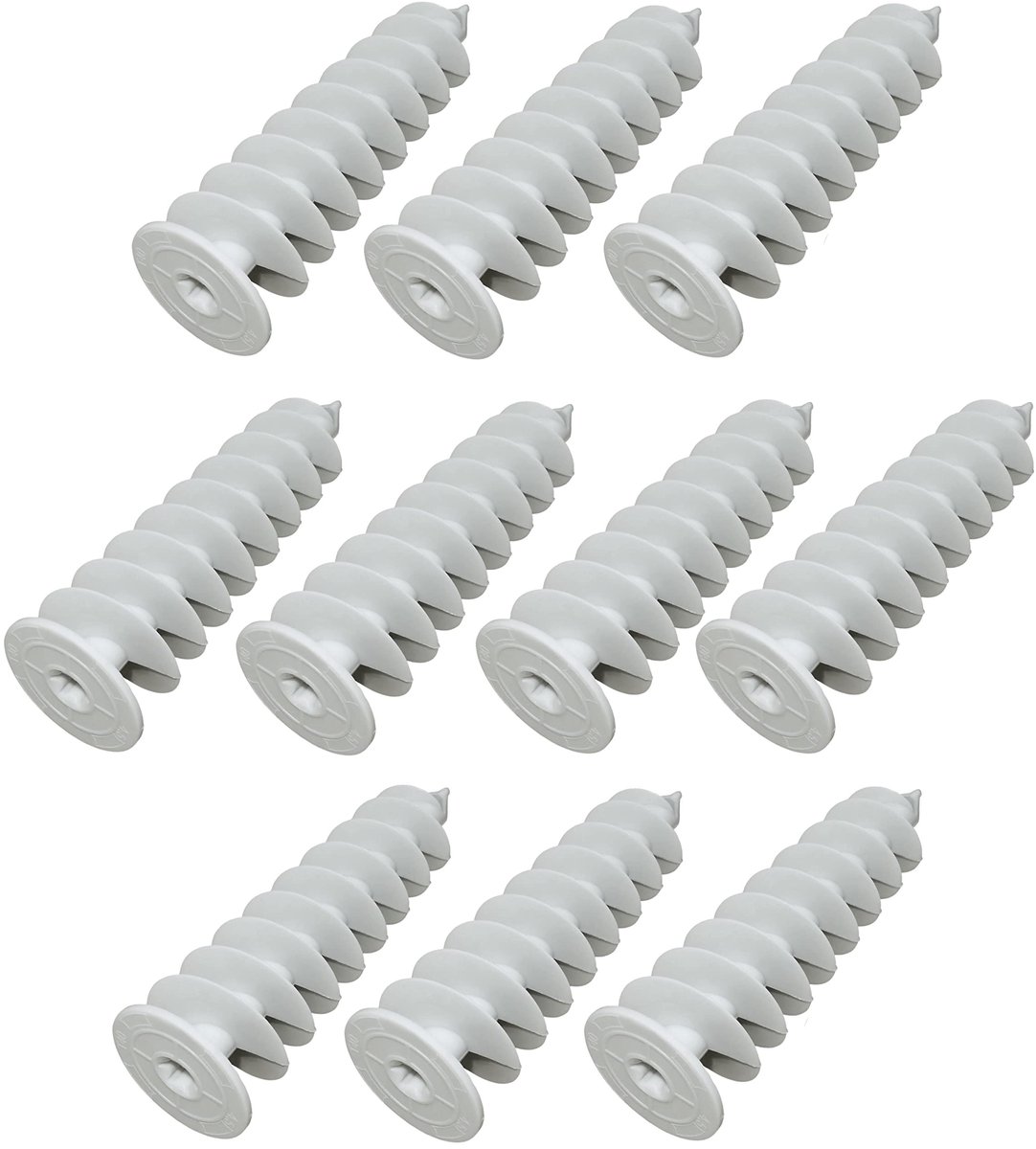 Allecto - Spiral Dowel - Set van 10 - Voor bevestigen in isolatie - Ø 8 x 85 mm - Geschikt voor schroeven 4 - 4.5 mm - Plastic