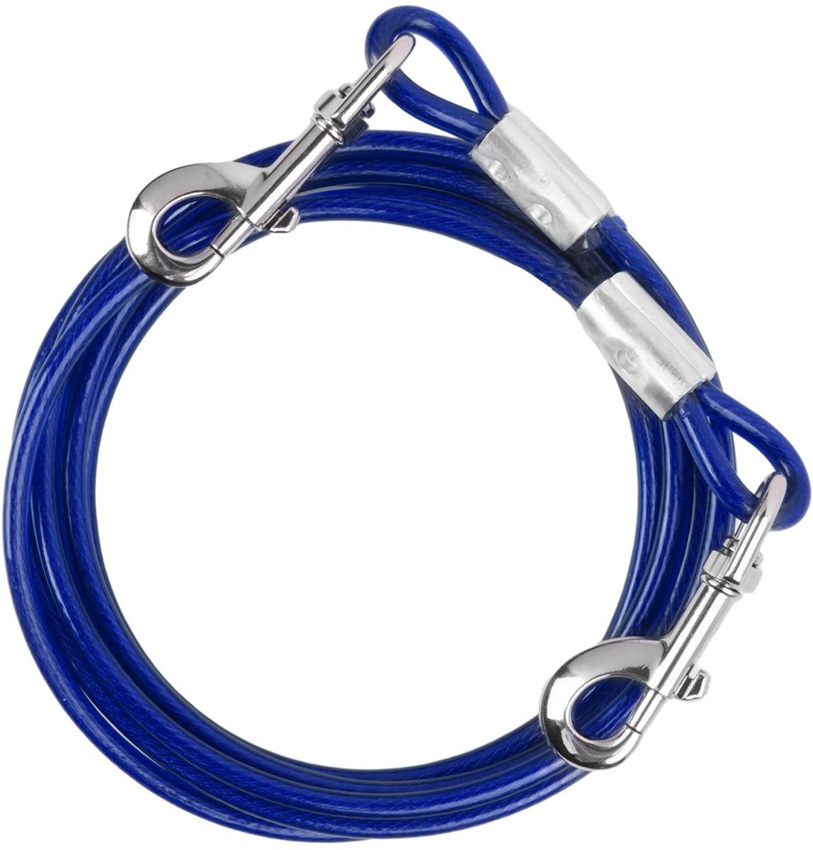 Allecto - Hondenlijn - Dog Lead - Heavy Duty - 10 m - Staal - Geschikt voor kleine en middelgrote honden - Rode, blauwe of witte kleur