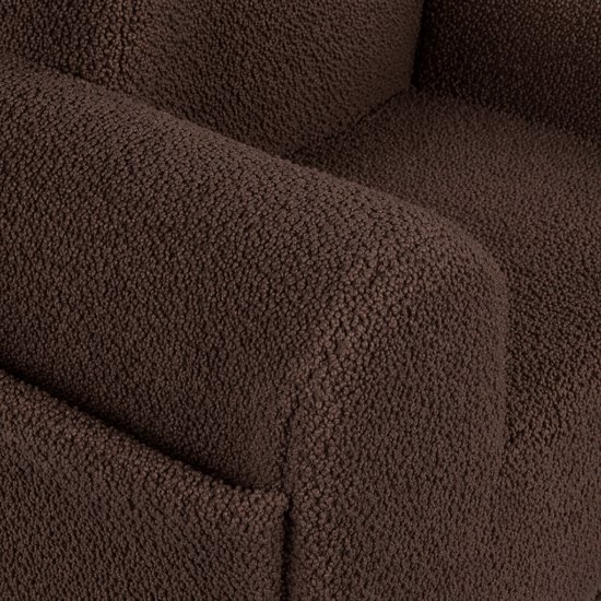 Flumi - Kinderfauteuil - Bouclé kinderstoel chocoladebruin - Met oortjes - Gepersonaliseerd met naamgravure van Merkloos — afbeelding 2