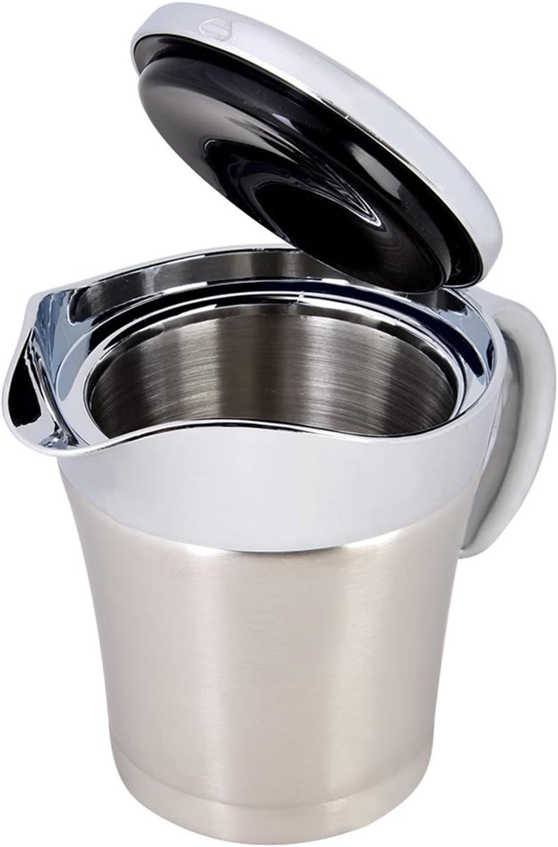 Thermisch geïsoleerde sauskom van 304 roestvrij staal, 450ml, voor warme sauzen en soepen met deksel
