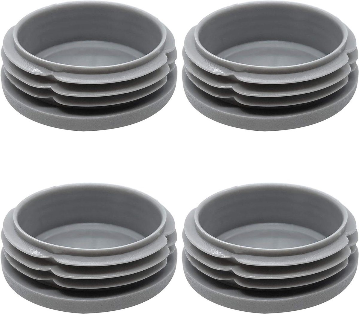 Lamellenstop Rond - Buisstop Eindstop - Meubels Beschermen - UV-bestendig Kunststof - 4 stuks 42 mm - Grijs