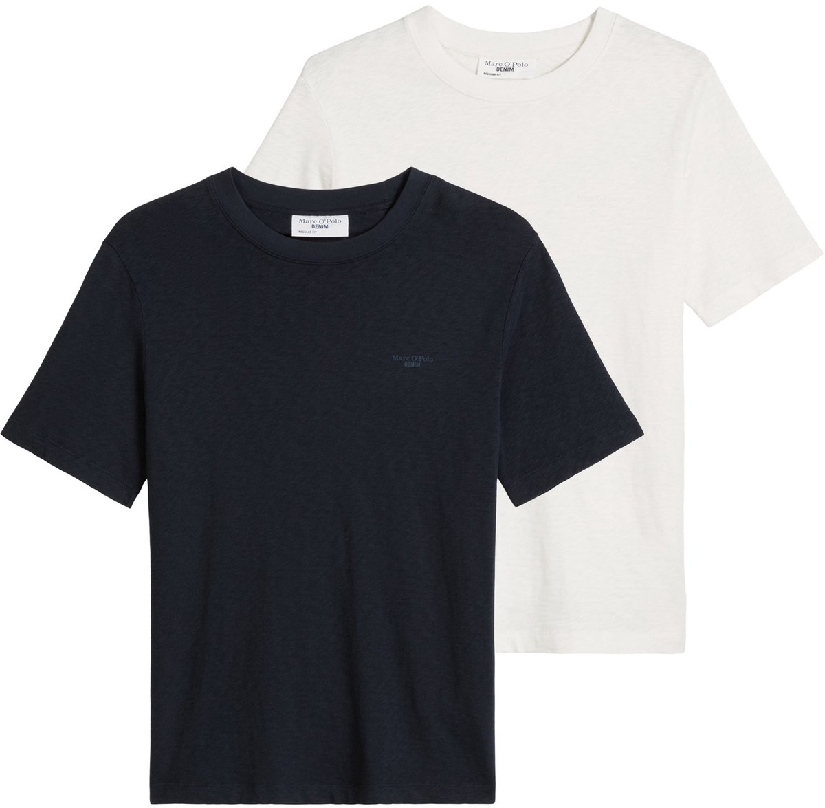 Marc O Polo DENIM T-shirt T-Shirt, SSL, Logo Print, Reg Set van 2