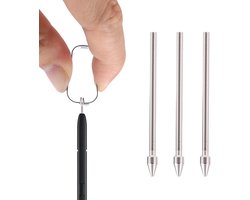 3 Pcs Vervangingspunten voor S Pen - Hooggevoelige Titanium Legering Metalen Stylus Punten met Clip voor Samsung Galaxy Tab S24 - S23 - S22 Ultra - S9 - S9 Ultra - S8 - S7 - S6 Lite