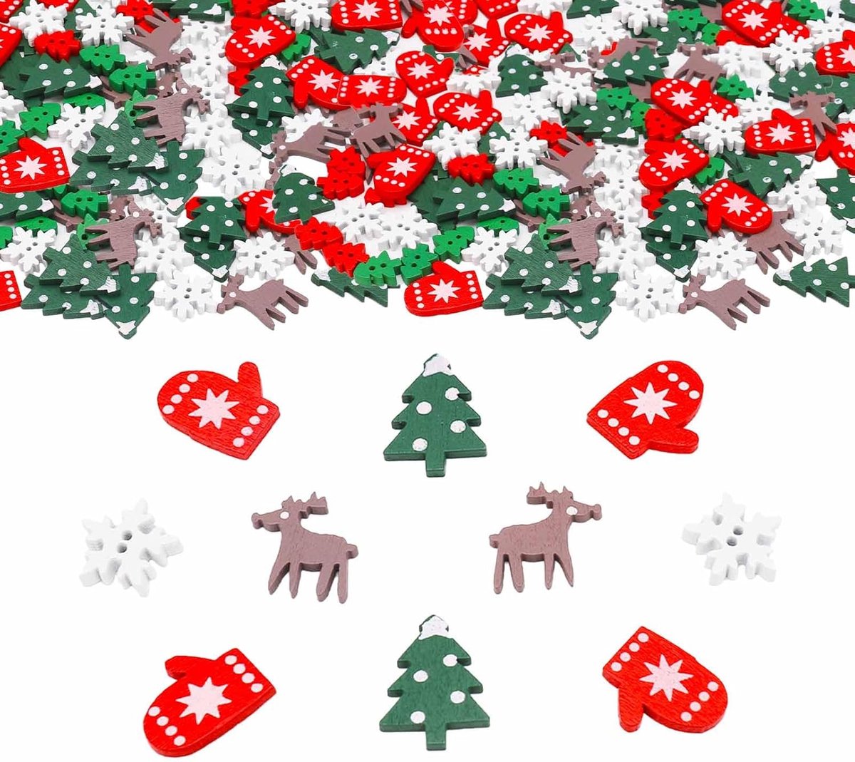 100-delige kersttafelversiering - tafeldecoratie - kerstaccessoires - 5 patronen