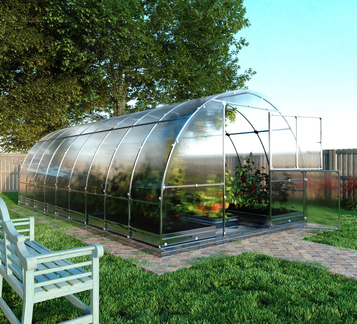 KLASIKA Tuinkas - Boogkas - Polycarbonaat - 3 x 6 m - 4 mm - Automatische Deuropener