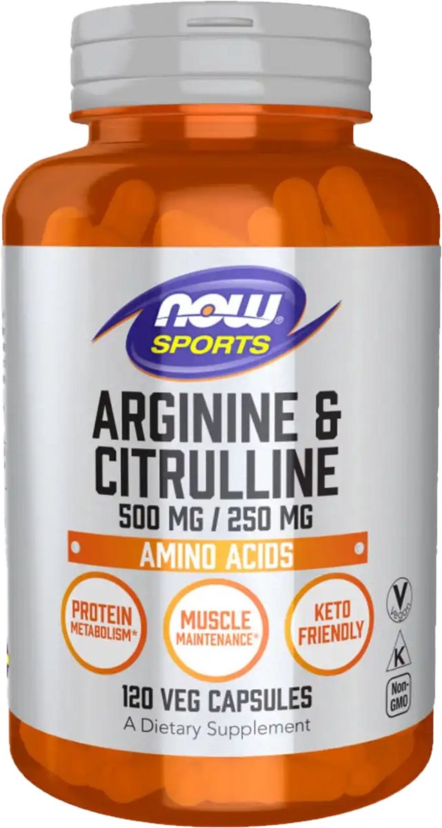 Now Foods Arginine 500mg & Citrulline 250mg (240 vcaps) Unflavoured - Aminozuren - Aminozuur-Mix
