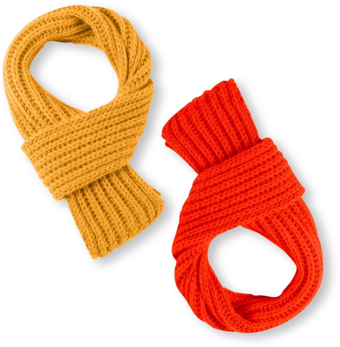 Store_9 - Kindersjaal - Gebreide Sjaals - Zacht en Warm - Gember en Helder Oranje - Winterkleding - Geschikt voor Peuters en Kinderen