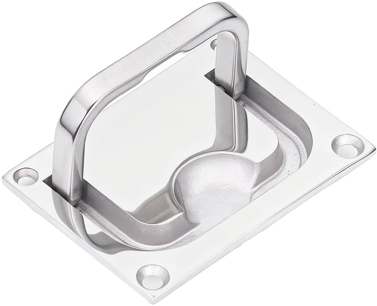 Vt products - Boot Flush Ring Pull - Roestvrij staal - Sterk en duurzaam - 76mm/96mm - Geschikt voor schepen en luiken - Ideaal voor marine toepassing