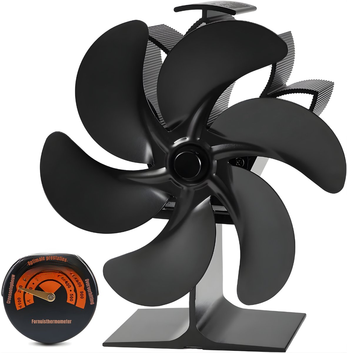 DYNA® Kachelventilator - Kachel Elektrisch - Kachelventilator Voor - Zwart - 34cm x 15cm x 26cm