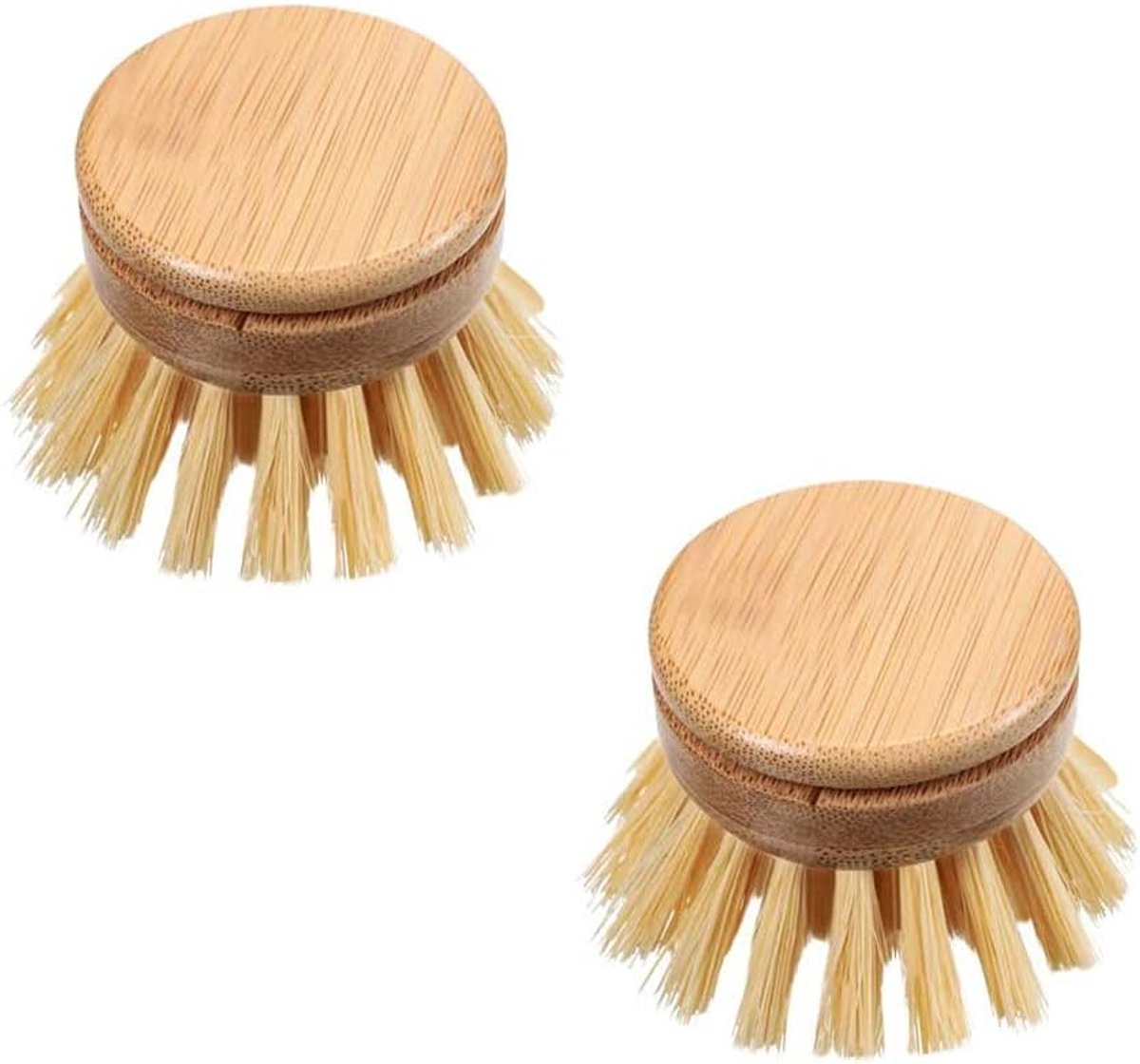 2pcs Bamboo Keuken Afwasborstel - Natuurlijke Bamboo Schrobborstel - Schoonmaakproducten voor Keukenruimte
