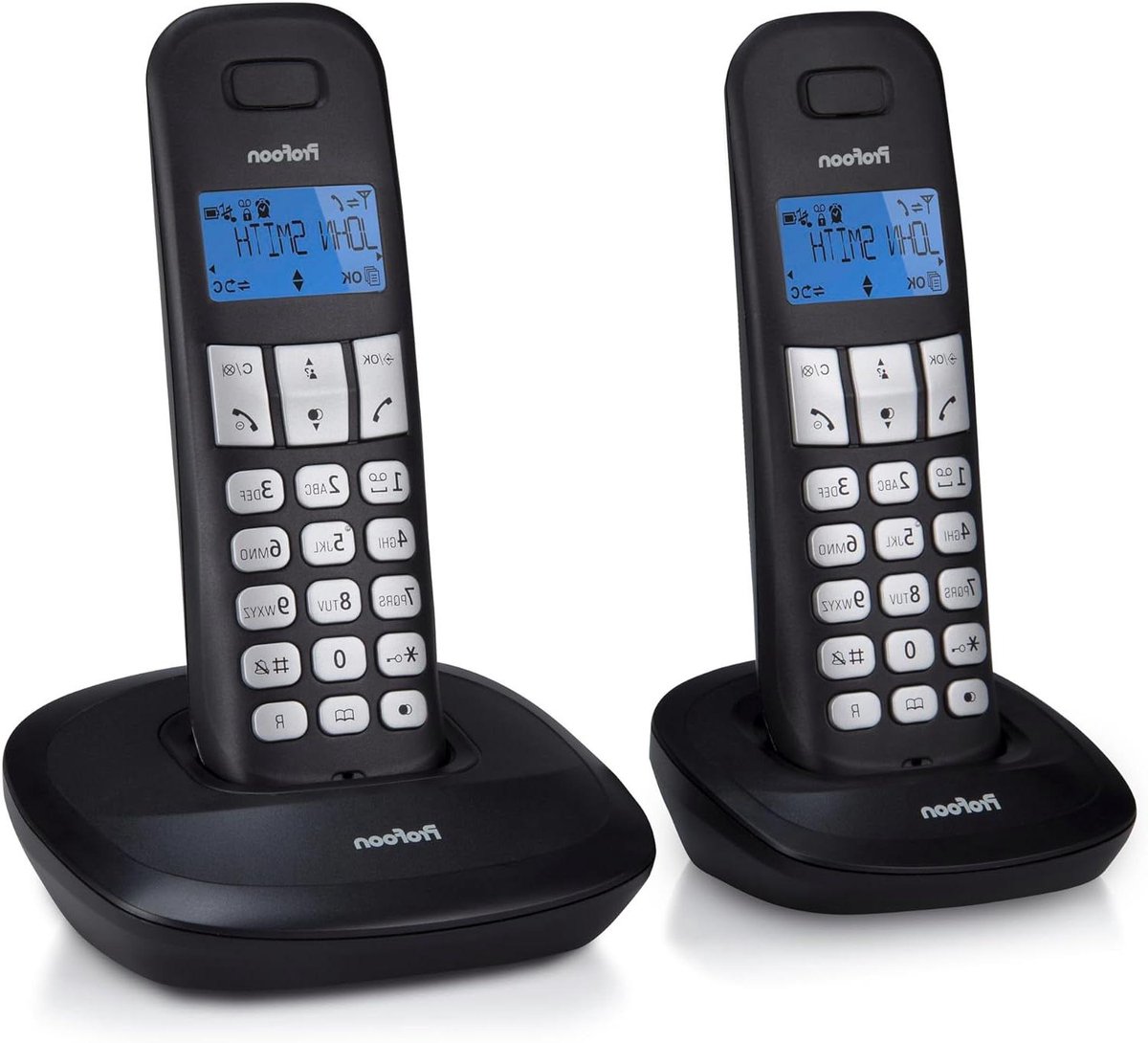 DECT Telefoonsysteem - Draadloos Telefoon Systeem - Thuis Bellen - Digitaal Beveiligd - 300 Meter Bereik - Zwart