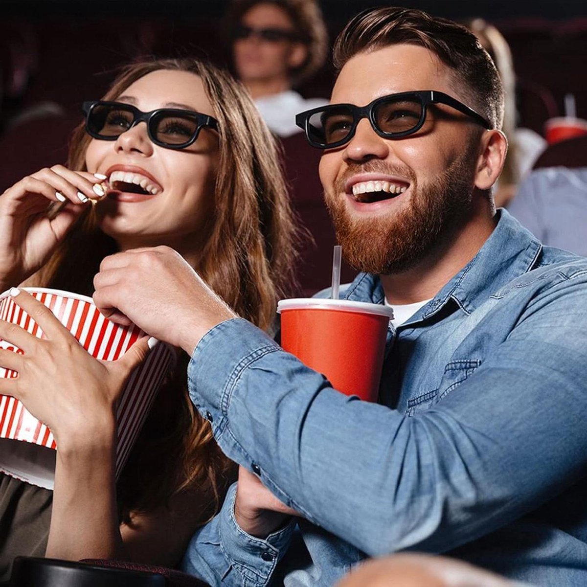 Passieve 3D-bril - Cirkelvormig Gepolariseerde Bril - 3D Films Kijken - RealD Cinema Technologie - 15 stuks - Zwart