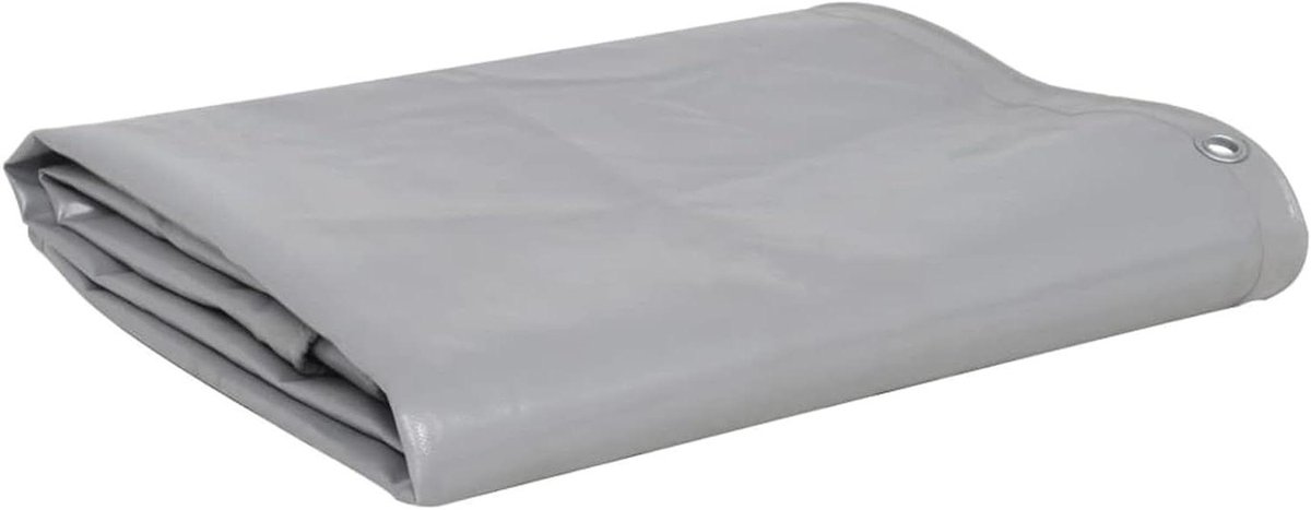 Afdekzeil - Waterdicht zeil - Bescherming buiten - Scheurbestendig PVC-coating - 4 x 8 m - Grijs