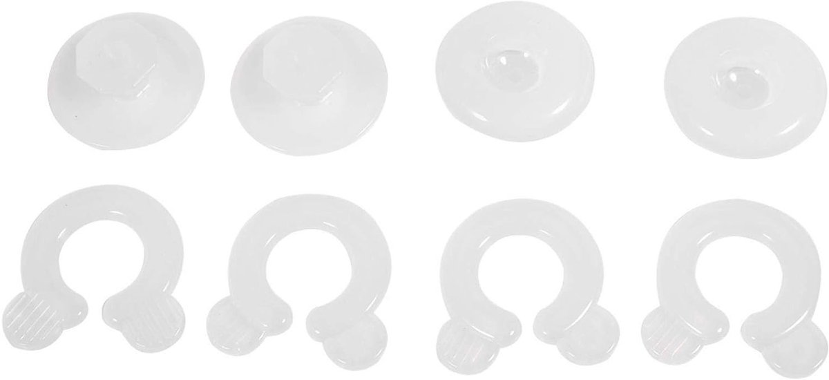 Set van 4 kunststof dekbedclips voor het bevestigen van dekbedovertrekken en dekbedden in de slaapkamer