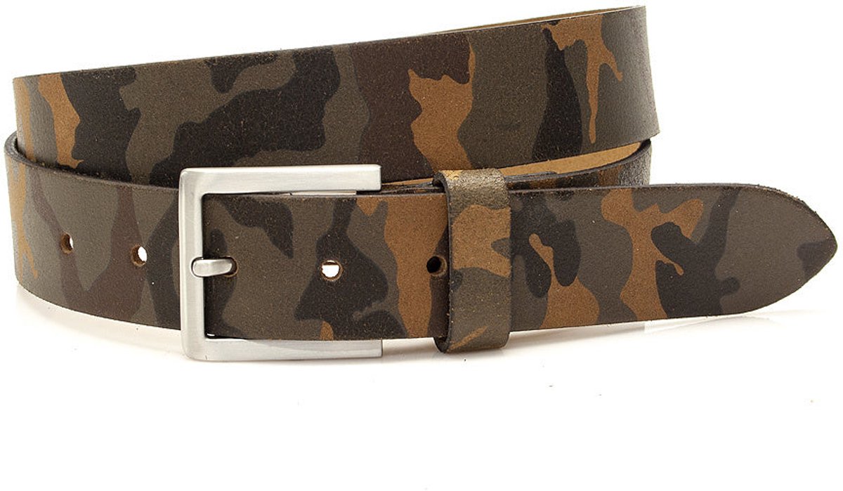 Unisex riem army look - Dames riem - 3.5 cm breed - Leer - Jeans riem - Casual - Maat 95