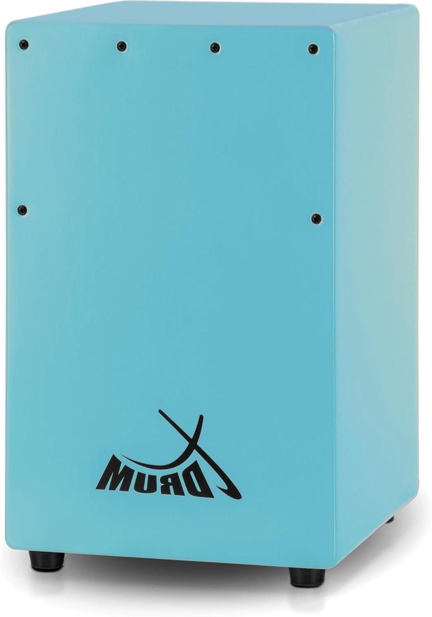 Kindercajon - Cajon voor kinderen - Muziek maken - Stembare snaren - 36 cm hoog - Blauw