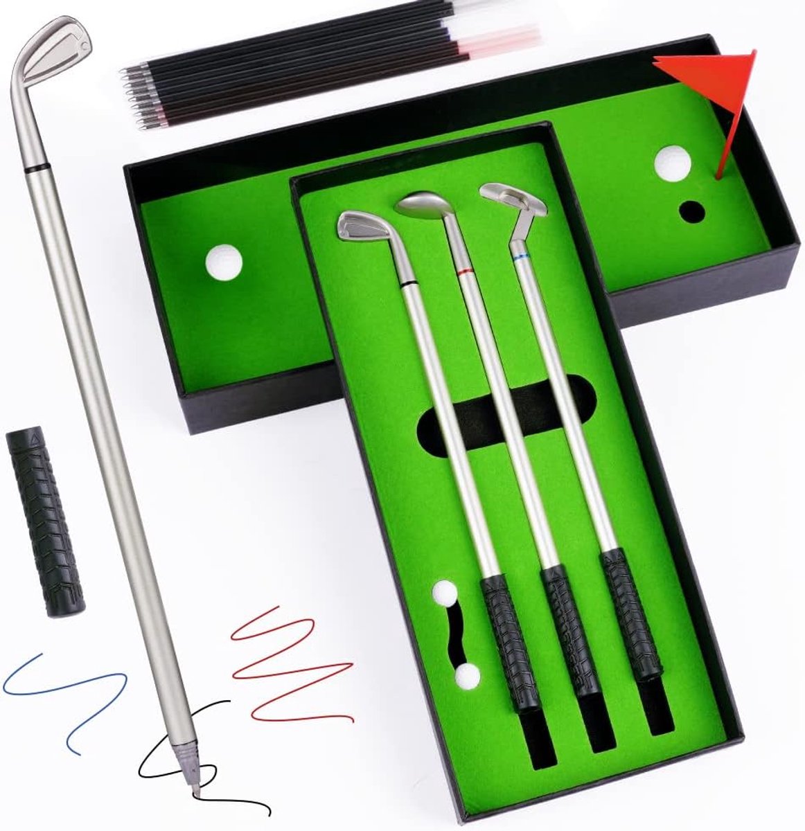 Golf Pen Set - Golf Pens - Gifts for Men - Mini Desktop Games - Funny Fidget Toys - Golf Ballpoint Pen - Gift for Adults - Office Supplies - Unique Gifts