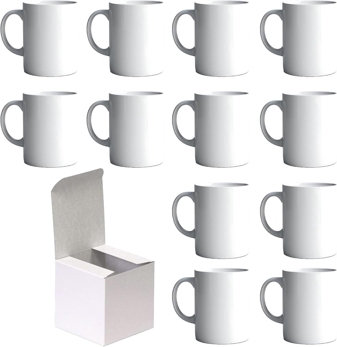Sublimatiekopjes - Keramische mokken - Cadeaus maken - AAA-kwaliteit keramiek - 330 ml - Wit