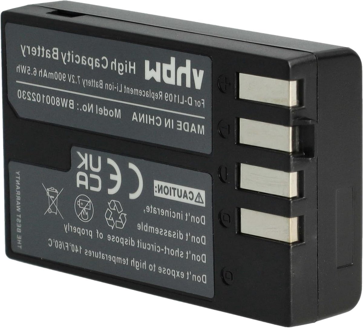 Camera Batterij - Reserveaccu Accu - Fotograferen - Hoge Capaciteit - 900mAh - Zwart