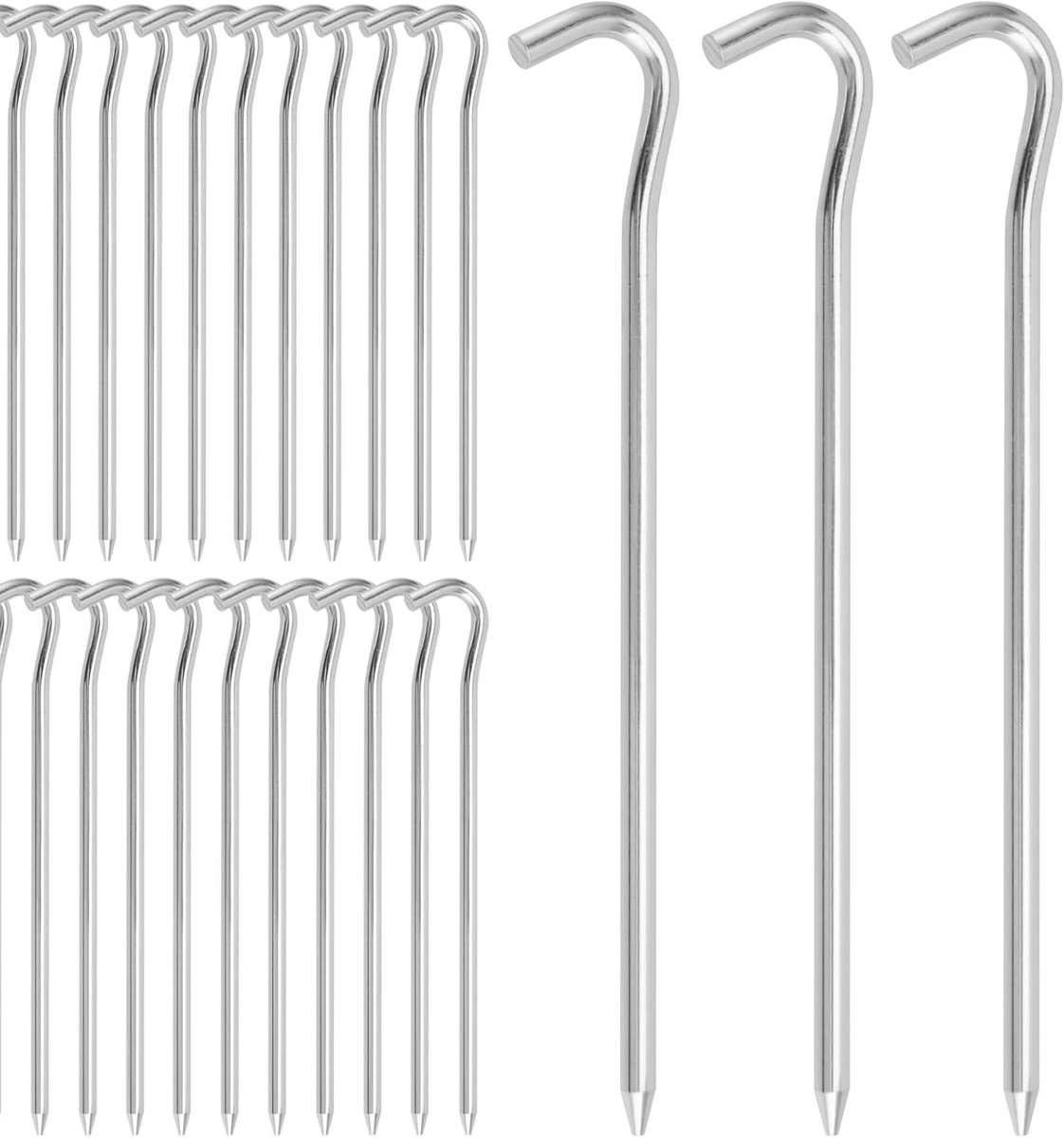 40pcs 18cm Voetbal Net Haringen - Heavy Duty Tent Haringen - Metaal Camping Haringen - Stevige Grond Haringen voor Buitensport - Kamperen - Wandelen