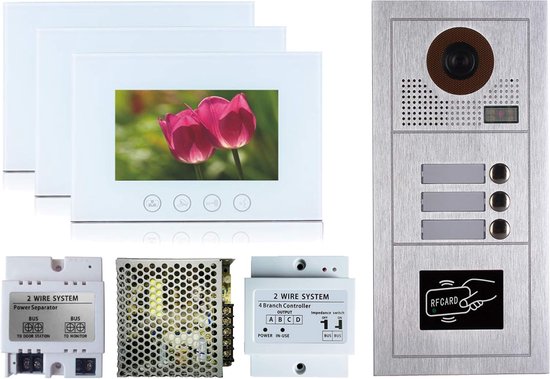 Video Deurintercom - Bel Systeem - Veiligheid Thuis - 2 Draads Installatie - 7 of 10 inch monitor - Zwart — afbeelding 4