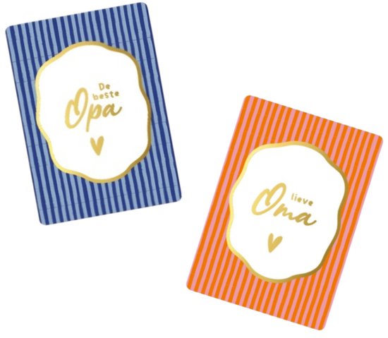 2x mini kaartje - OPA OMA - live oma - de beste opa - vaderdag - moederdag