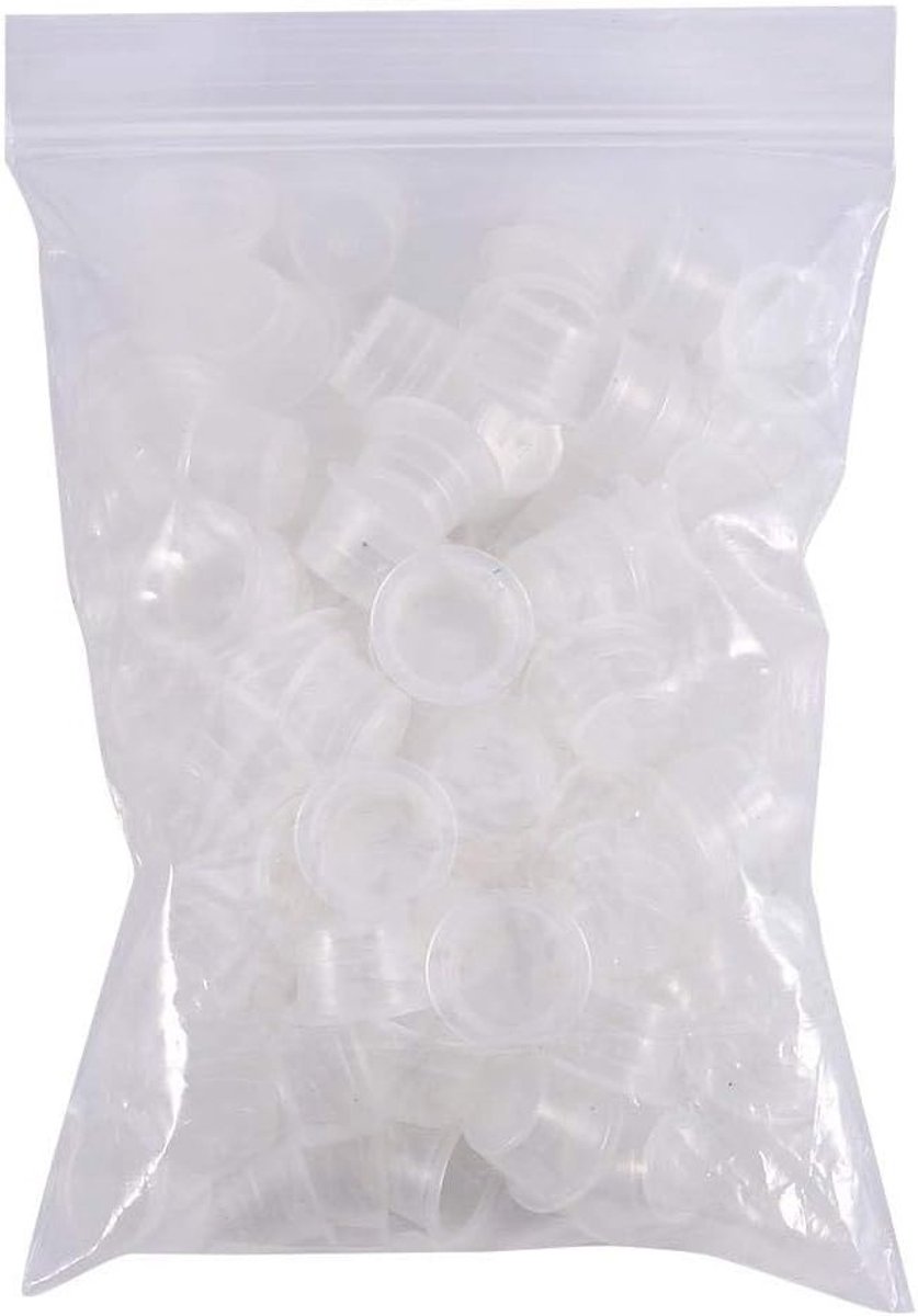 Set van 100 Tattoo Inkt Cups - Medium en Grote Plastic Houder voor Microblading Pigmenten en Accessoires