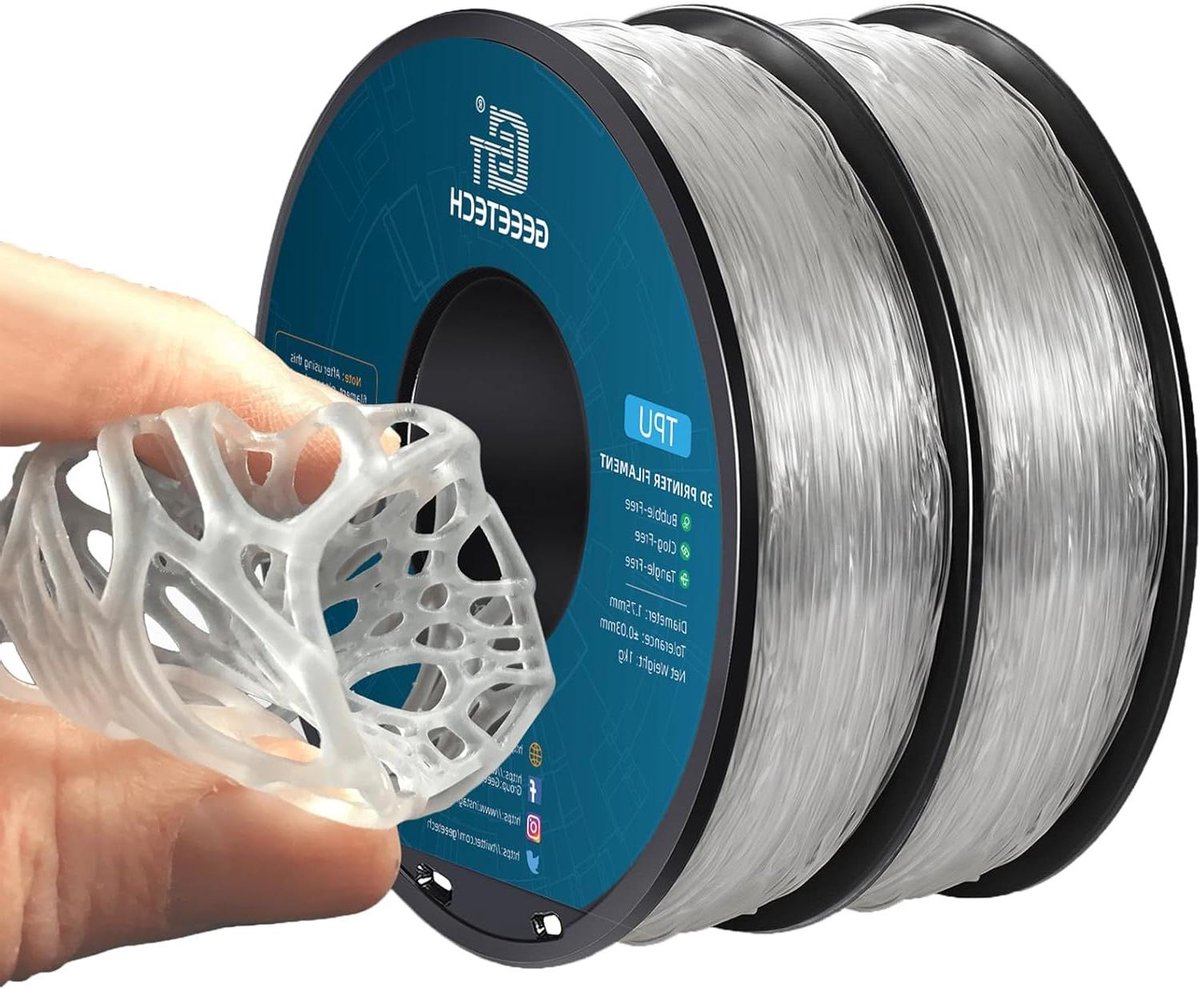 TPU Filament - Flexibel Printmateriaal - 3D Printen - Transparant - 2 x 1 kg - Transparant