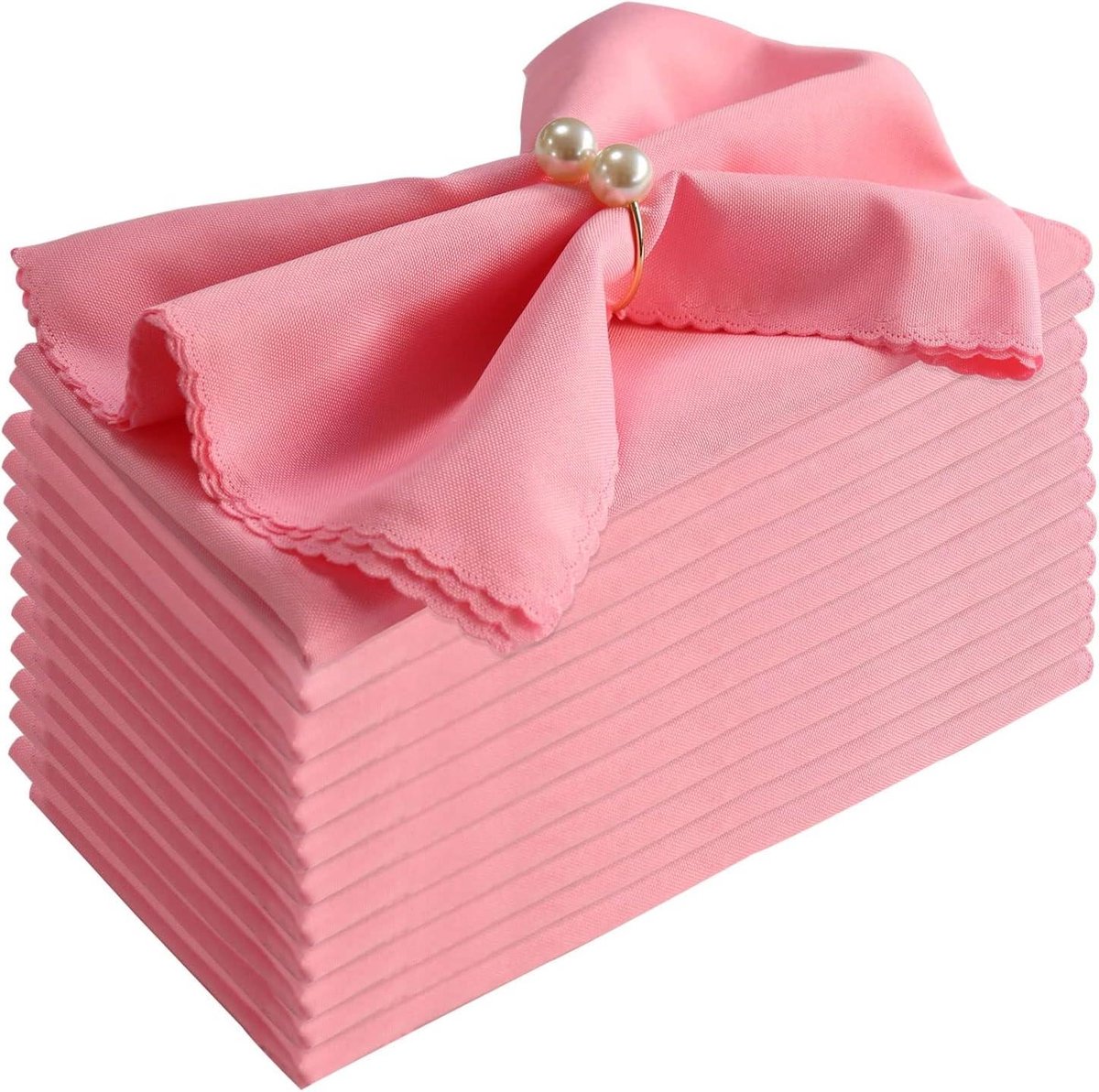 Servetten Stoffen - Herbruikbare Servetten - Tafeldecoratie - Machinewasbaar - 48 x 48 cm - Roze