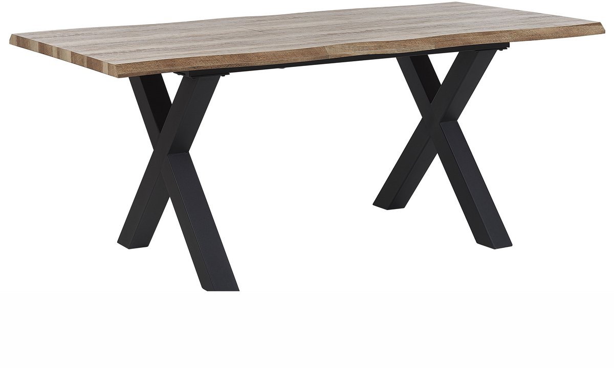 Beliani BRONSON - Uitschuifbare eettafel - Lichthout - 90 x 140/180 cm - MDF Bruin