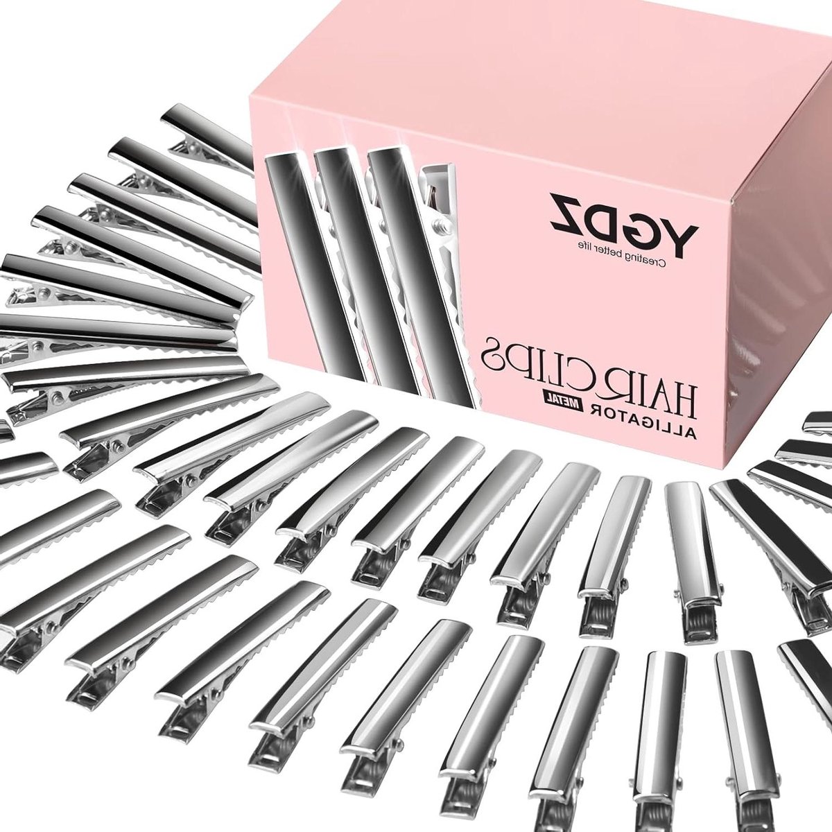 Haarclips - Krokodillenclips - Haar Stylen - Metalen Klemmen - 4.5 cm - Zilver