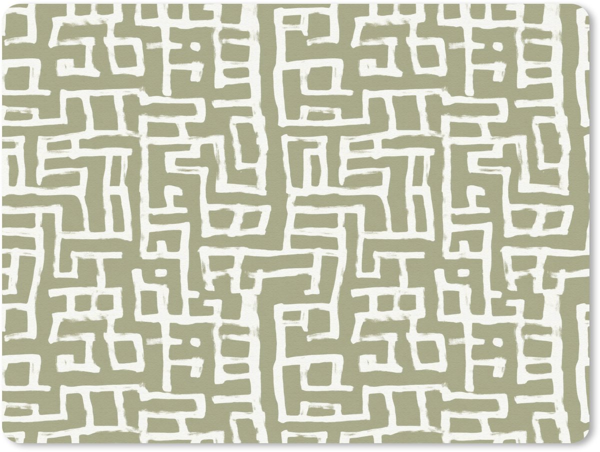 Muismat 12x10 cm - Mousepad Grafisch - Patroon - Groen - Muismatten