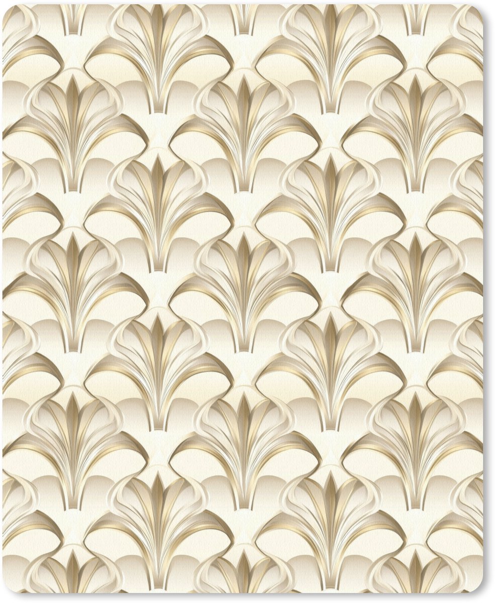 Muismat 12x16 cm - Mousepad Ornament - Barok - Goud - Muismatten