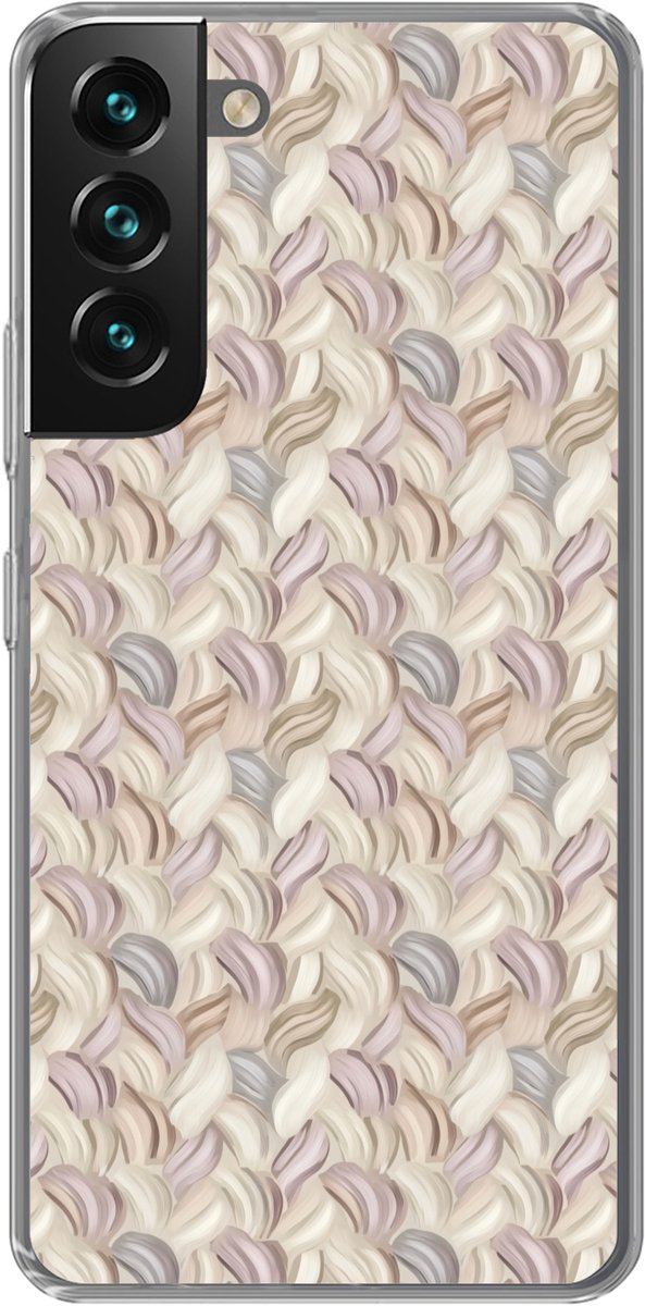 Telefoonhoesje Geschikt voor Samsung Galaxy S22 hoesje - Abstract - Golvend - Pastel - Siliconen Telefoonhoesje Telefoonhoesje