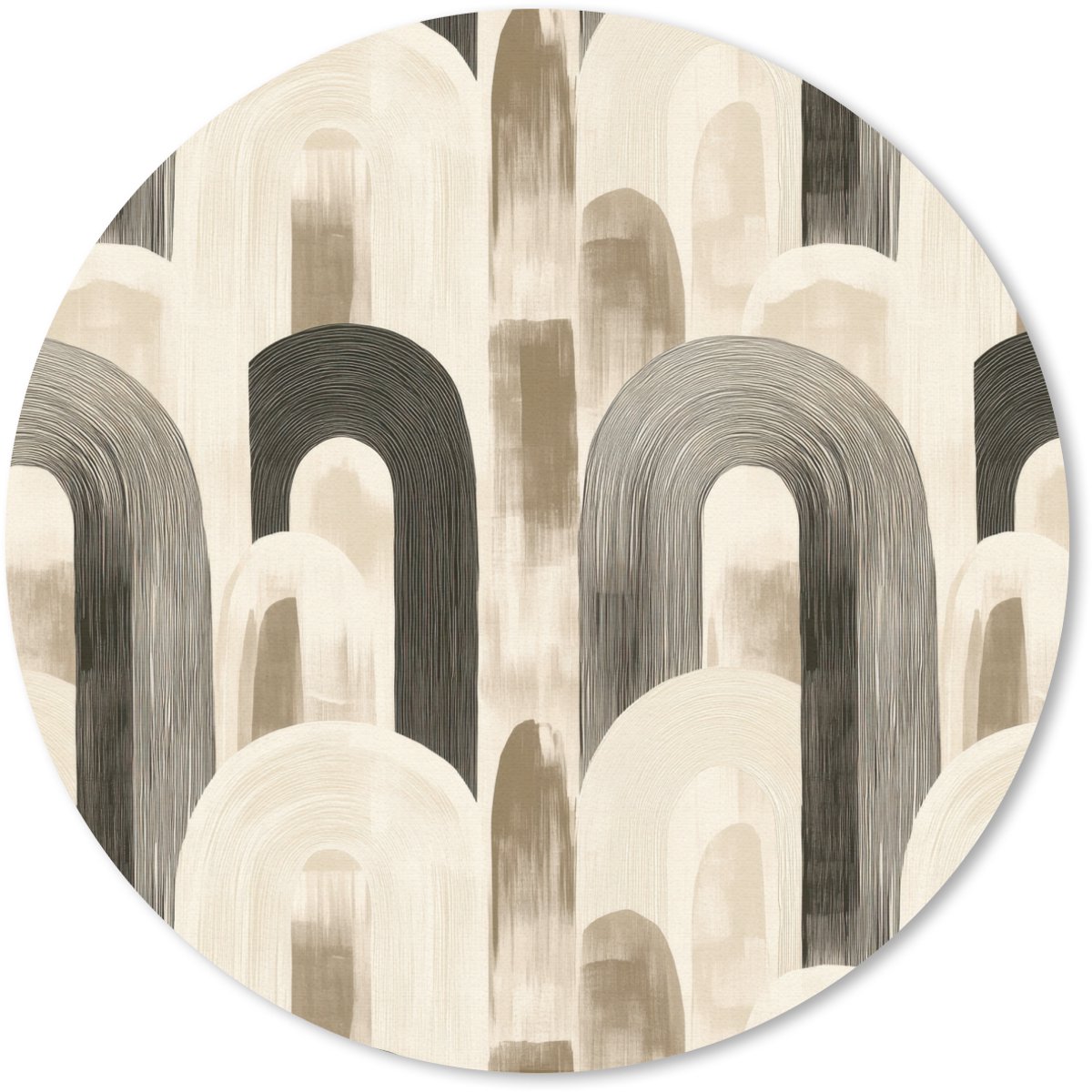 Muismat rond 50x50 cm - Mousepad Abstract - Patroon - Bogen - Ronde muismatten