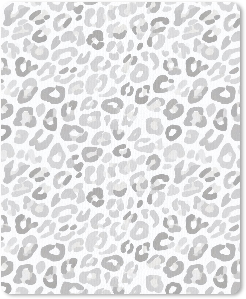 Muismat 12x16 cm - Mousepad Luipaard - Motief - Grijs - Muismatten
