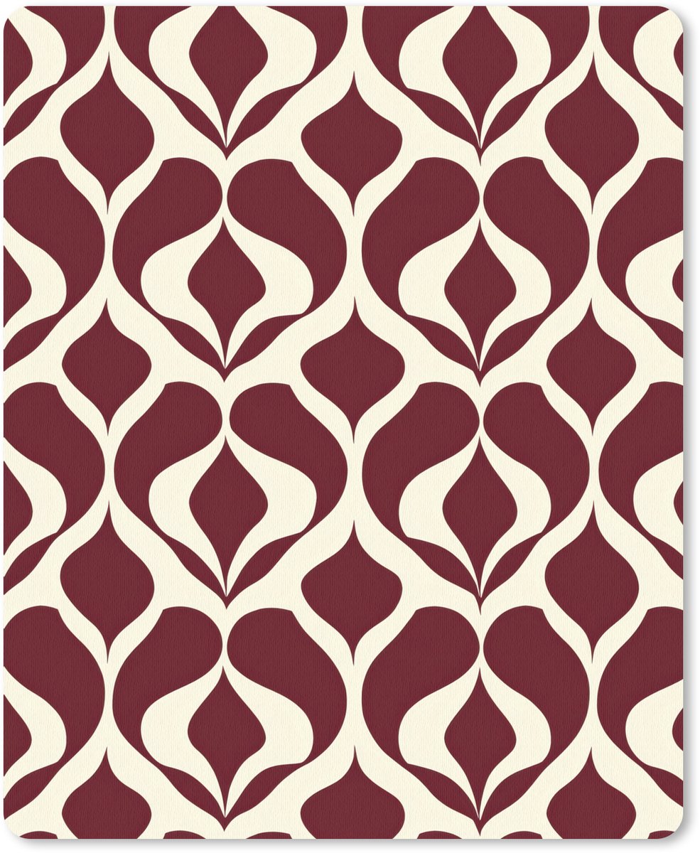 Muismat 12x16 cm - Mousepad Rood - Druppelpatroon - Grafisch - Muismatten