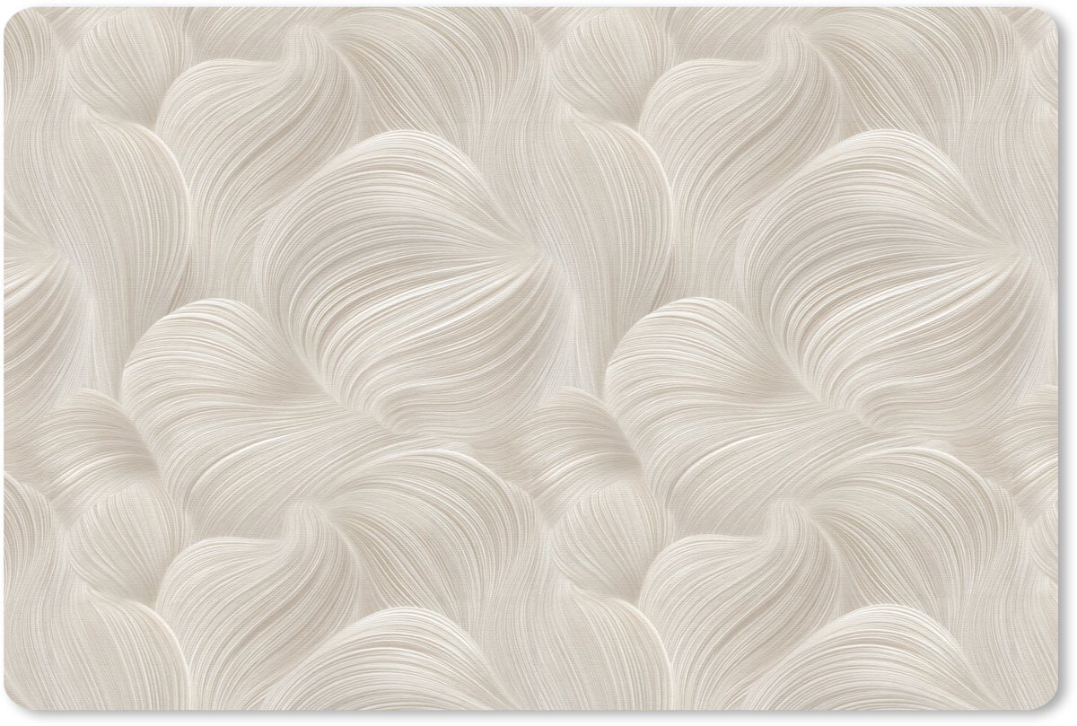 Muismat 13x8 cm - Mousepad Lijnen - Waaier - Beige - Muismatten