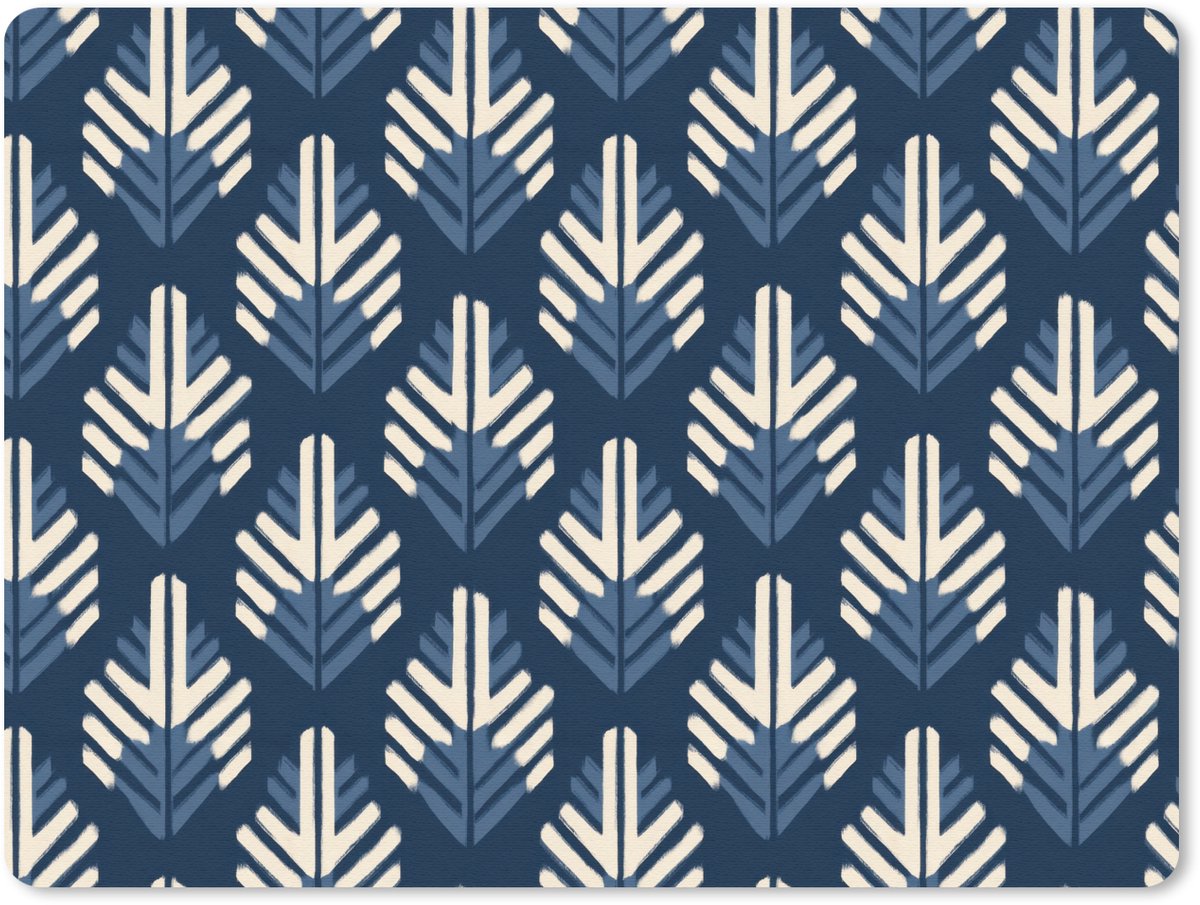 Muismat 12x10 cm - Mousepad Modern - Patroon - Blauw - Muismatten